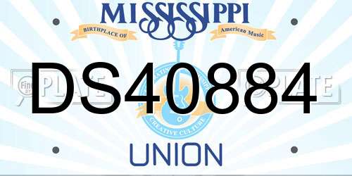 DS40884 Mississippi License Plate