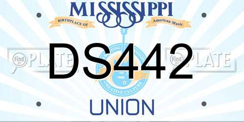DS442 Mississippi License Plate