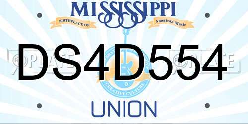 DS4D554 Mississippi License Plate