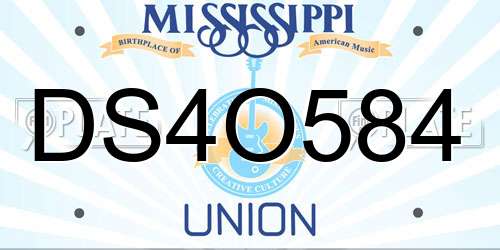 DS4O584 Mississippi License Plate