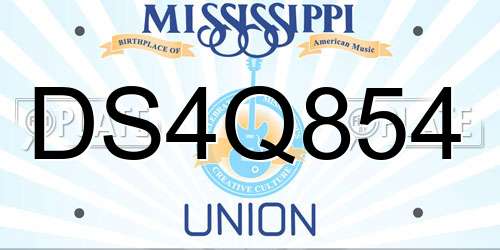 DS4Q854 Mississippi License Plate
