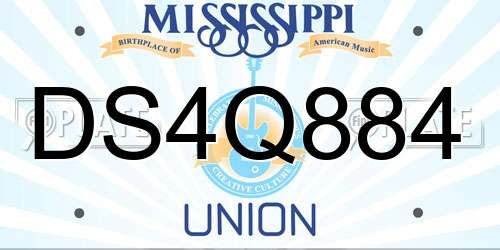 DS4Q884 Mississippi License Plate