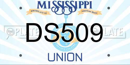 DS509 Mississippi License Plate