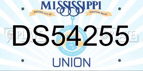DS54255 Mississippi License Plate