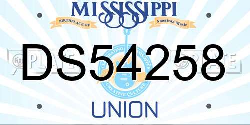 DS54258 Mississippi License Plate