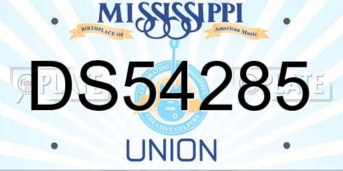 DS54285 Mississippi License Plate