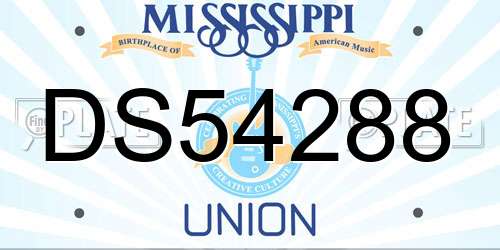 DS54288 Mississippi License Plate