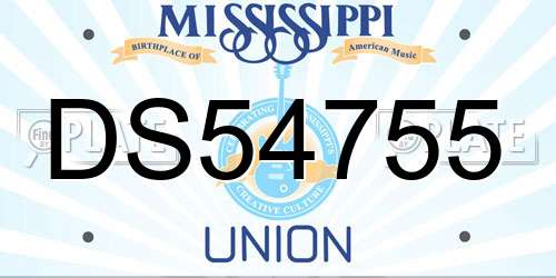 DS54755 Mississippi License Plate