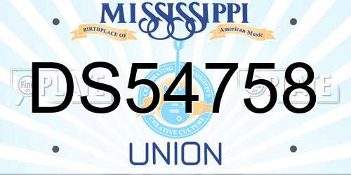 DS54758 Mississippi License Plate