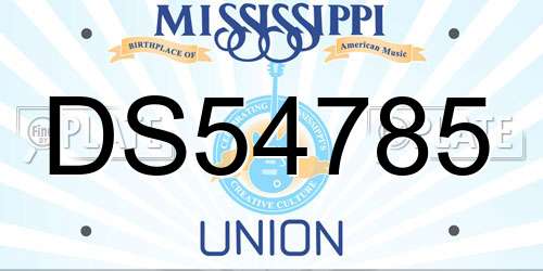 DS54785 Mississippi License Plate