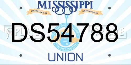 DS54788 Mississippi License Plate