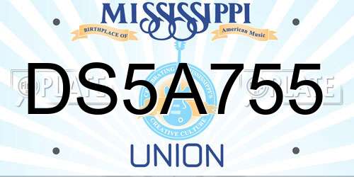 DS5A755 Mississippi License Plate