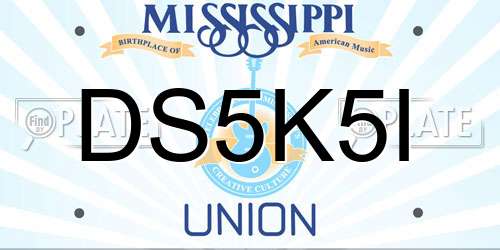 DS5K5I Mississippi License Plate