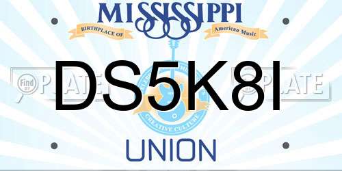 DS5K8I Mississippi License Plate