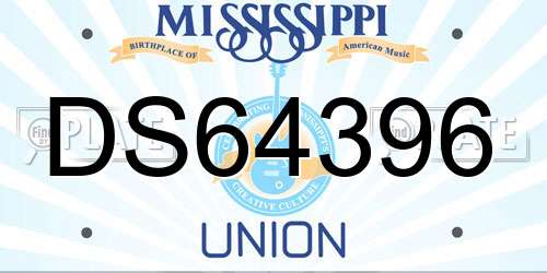 DS64396 Mississippi License Plate