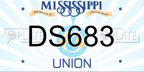 DS683 Mississippi License Plate
