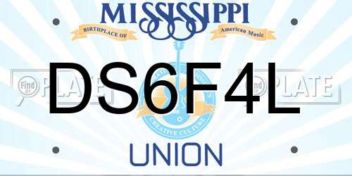 DS6F4L Mississippi License Plate