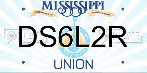 DS6L2R Mississippi License Plate