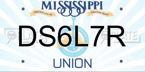 DS6L7R Mississippi License Plate