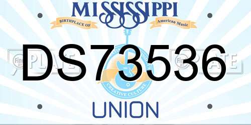 DS73536 Mississippi License Plate