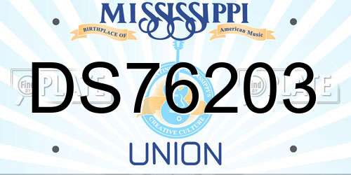 DS76203 Mississippi License Plate