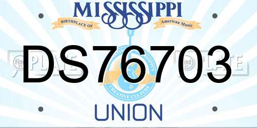 DS76703 Mississippi License Plate
