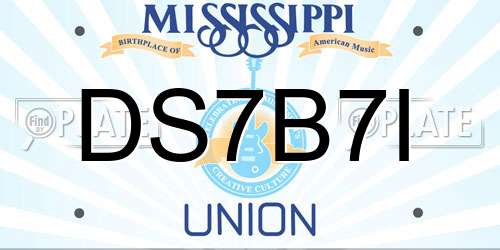 DS7B7I Mississippi License Plate