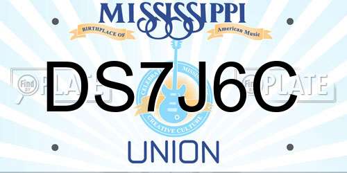 DS7J6C Mississippi License Plate