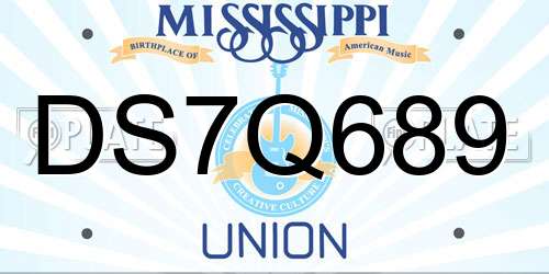 DS7Q689 Mississippi License Plate