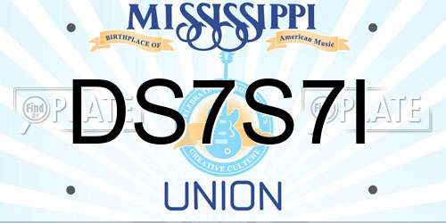 DS7S7I Mississippi License Plate