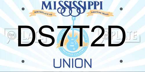 DS7T2D Mississippi License Plate