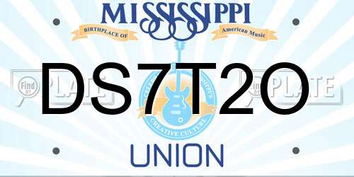DS7T2O Mississippi License Plate