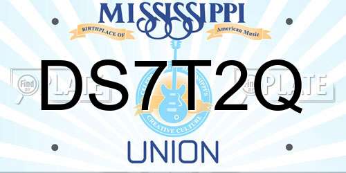 DS7T2Q Mississippi License Plate