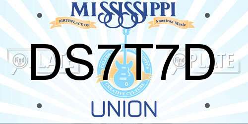 DS7T7D Mississippi License Plate