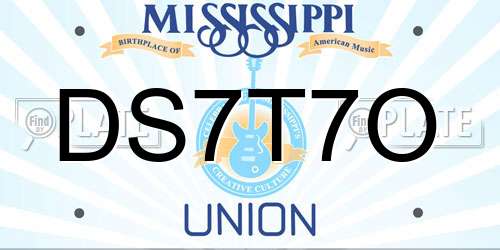 DS7T7O Mississippi License Plate
