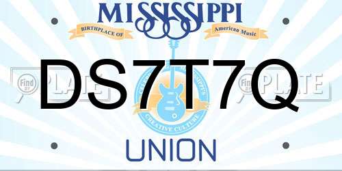 DS7T7Q Mississippi License Plate