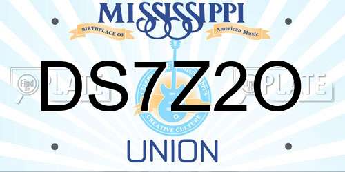DS7Z2O Mississippi License Plate