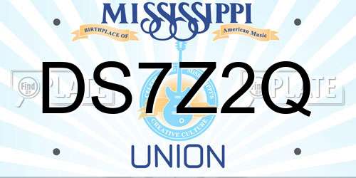 DS7Z2Q Mississippi License Plate