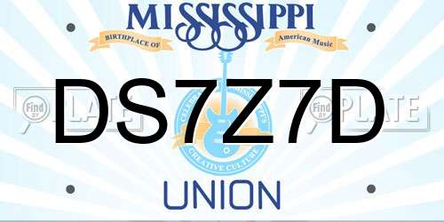 DS7Z7D Mississippi License Plate