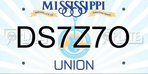 DS7Z7O Mississippi License Plate