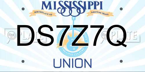 DS7Z7Q Mississippi License Plate