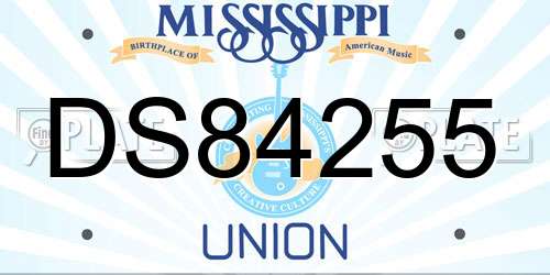 DS84255 Mississippi License Plate