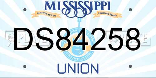 DS84258 Mississippi License Plate
