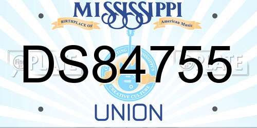 DS84755 Mississippi License Plate