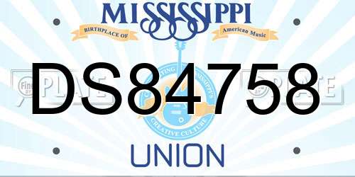 DS84758 Mississippi License Plate