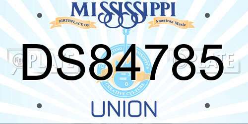 DS84785 Mississippi License Plate
