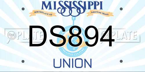 DS894 Mississippi License Plate