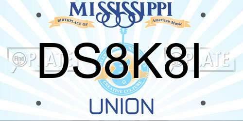 DS8K8I Mississippi License Plate