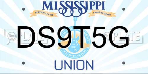 DS9T5G Mississippi License Plate