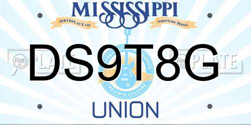DS9T8G Mississippi License Plate